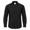 Clergy Shirt Linen Black Full Sleeve