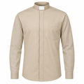 Clergy Shirt Mixed Beige Full Sleeve